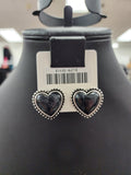 Black Heart Post Earrings