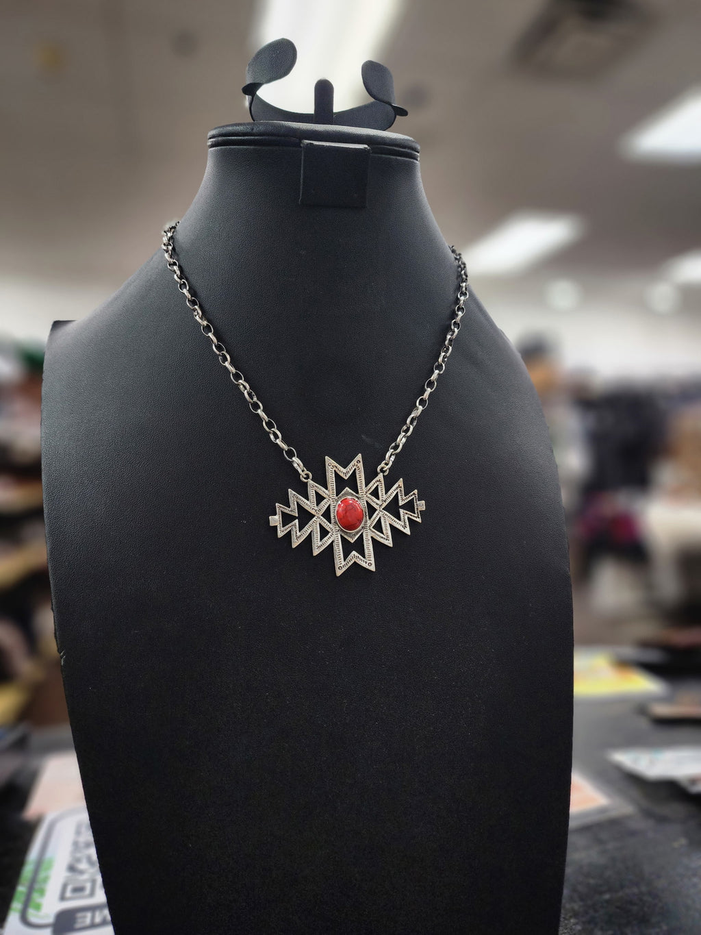 Aztec Step Pendant Necklace