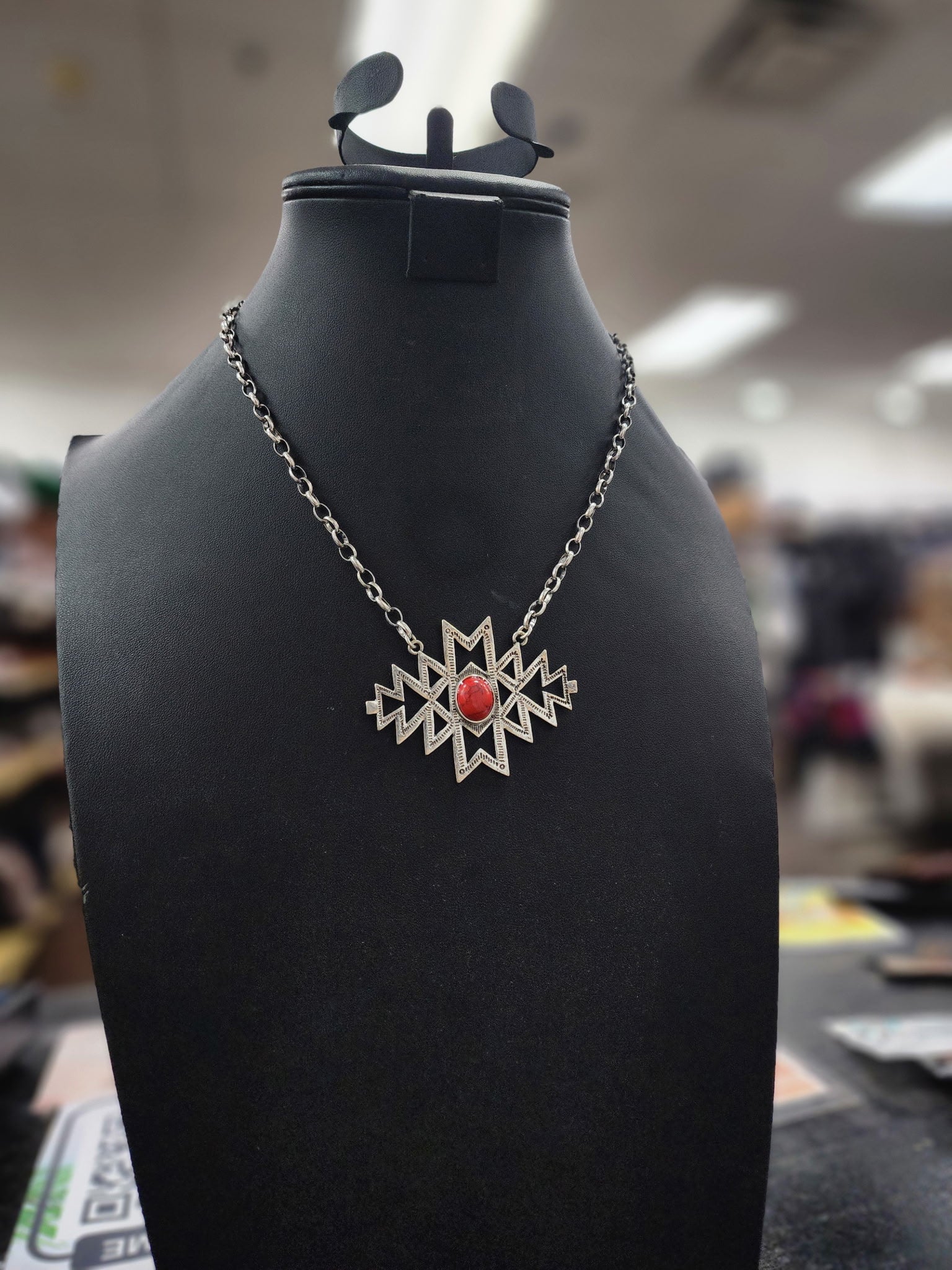 Aztec Step Pendant Necklace