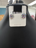 Crystal Floral Post Earrings