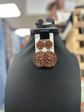 Orange Cluster Floral Post Earrings