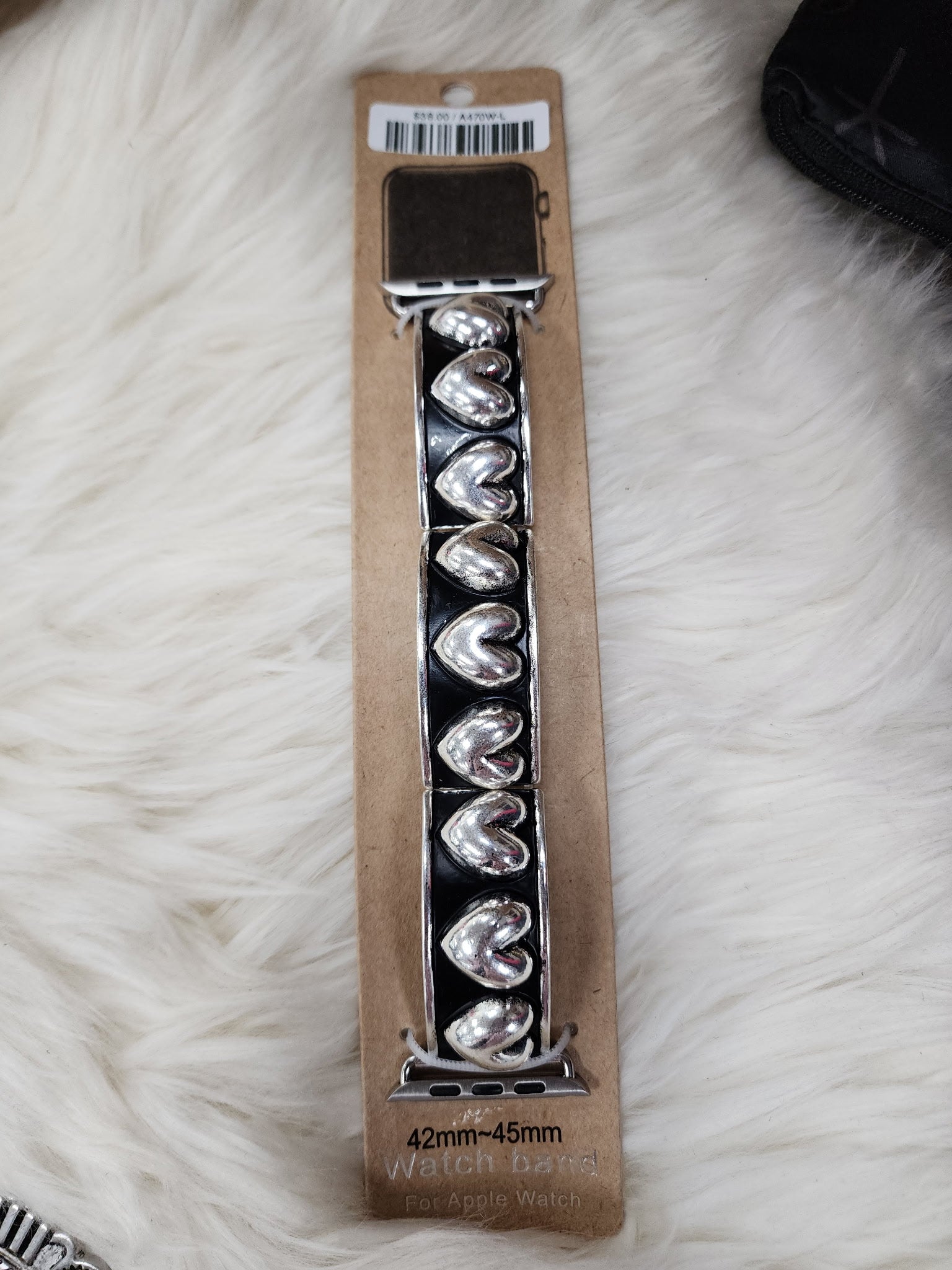 Silver Heart Watch Band