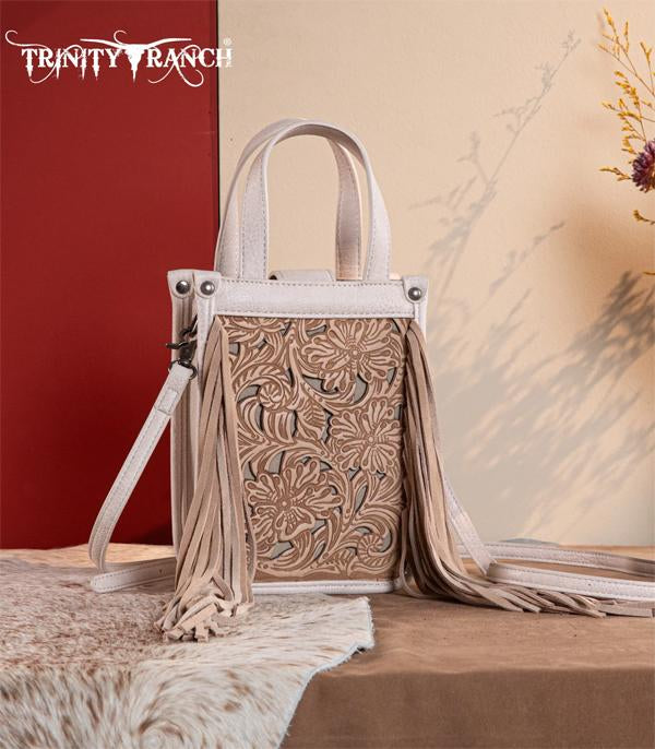 Trinity Ranch Embossed Khaki Mini Tote Crossbody