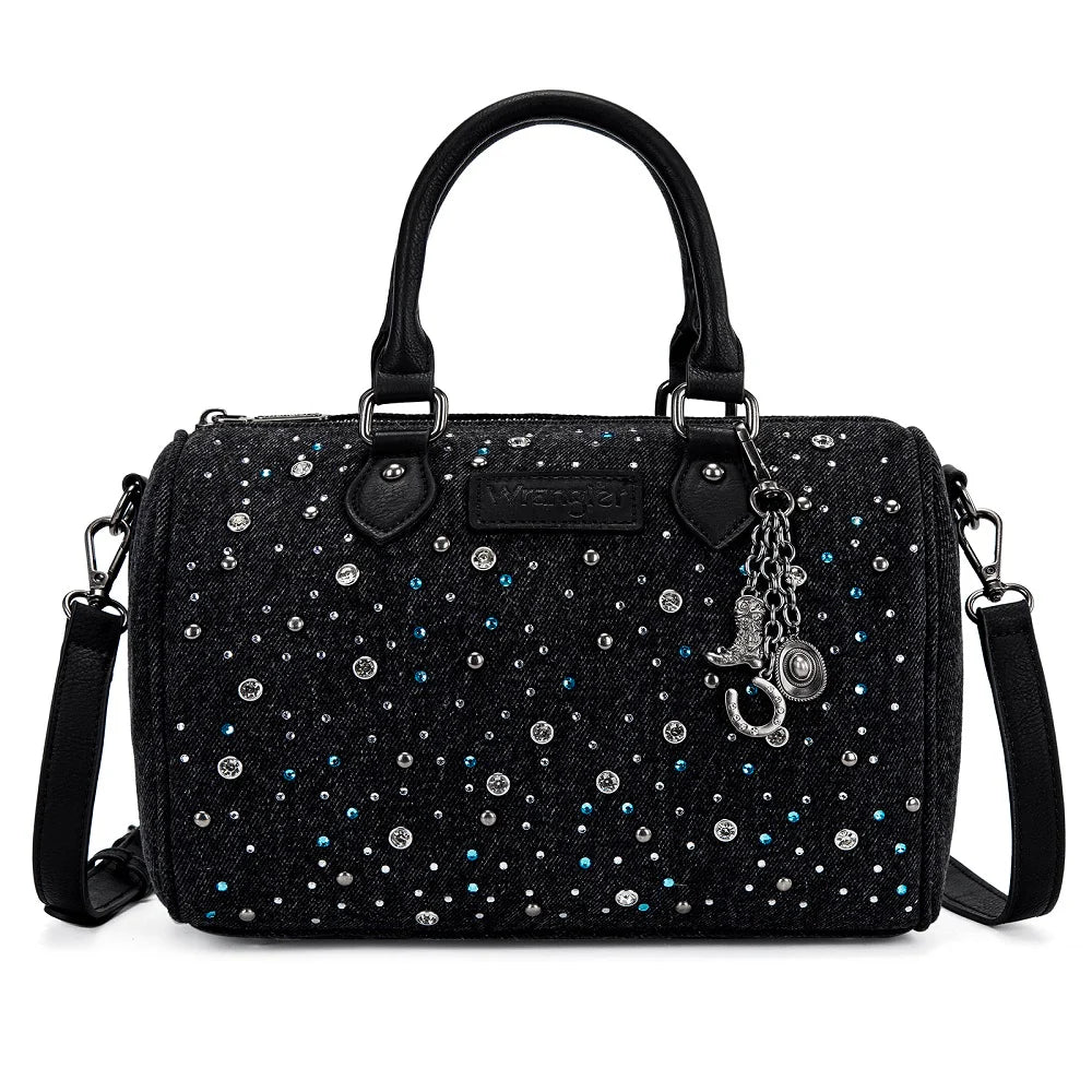 Wrangler Black Rhinestone Denim Crossbody