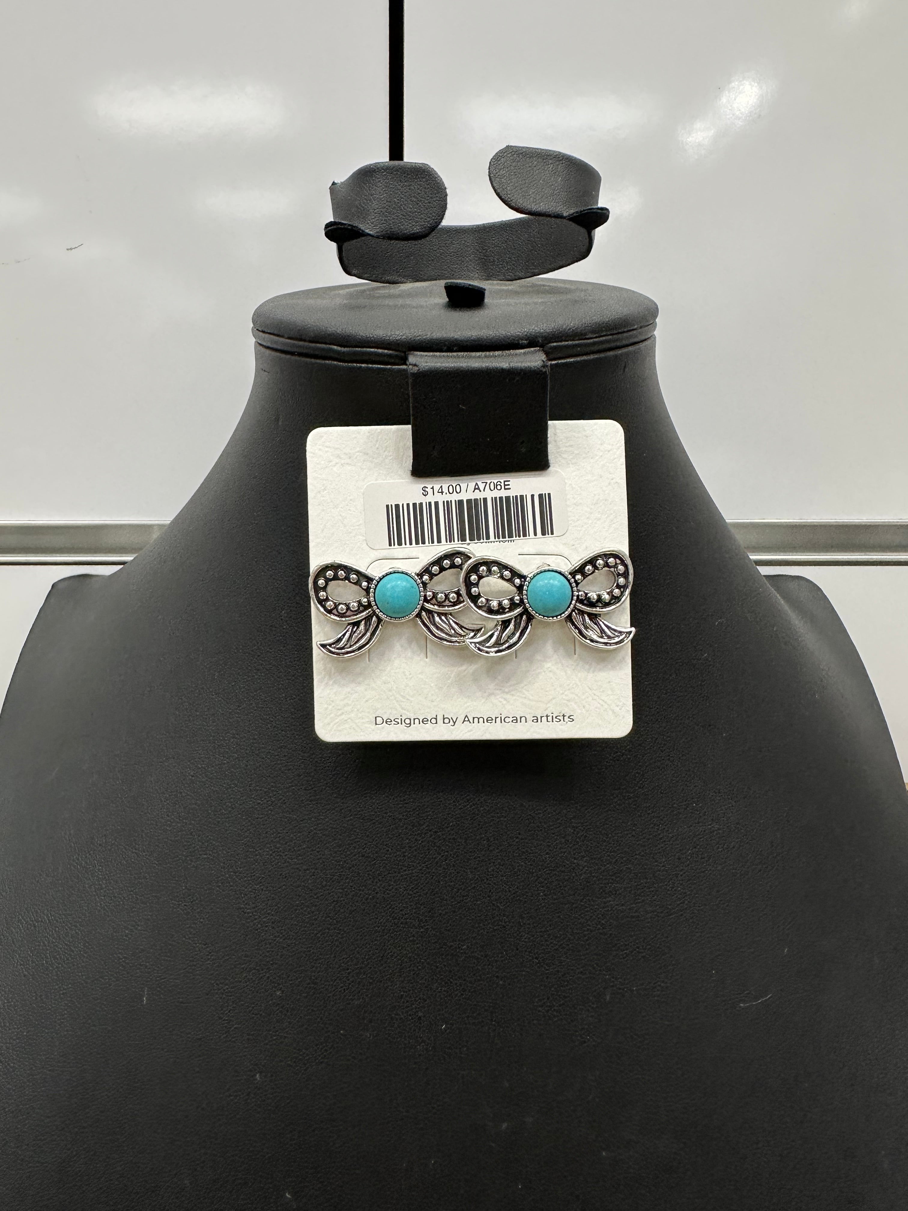 Turquoise Ribbon Post Earrings