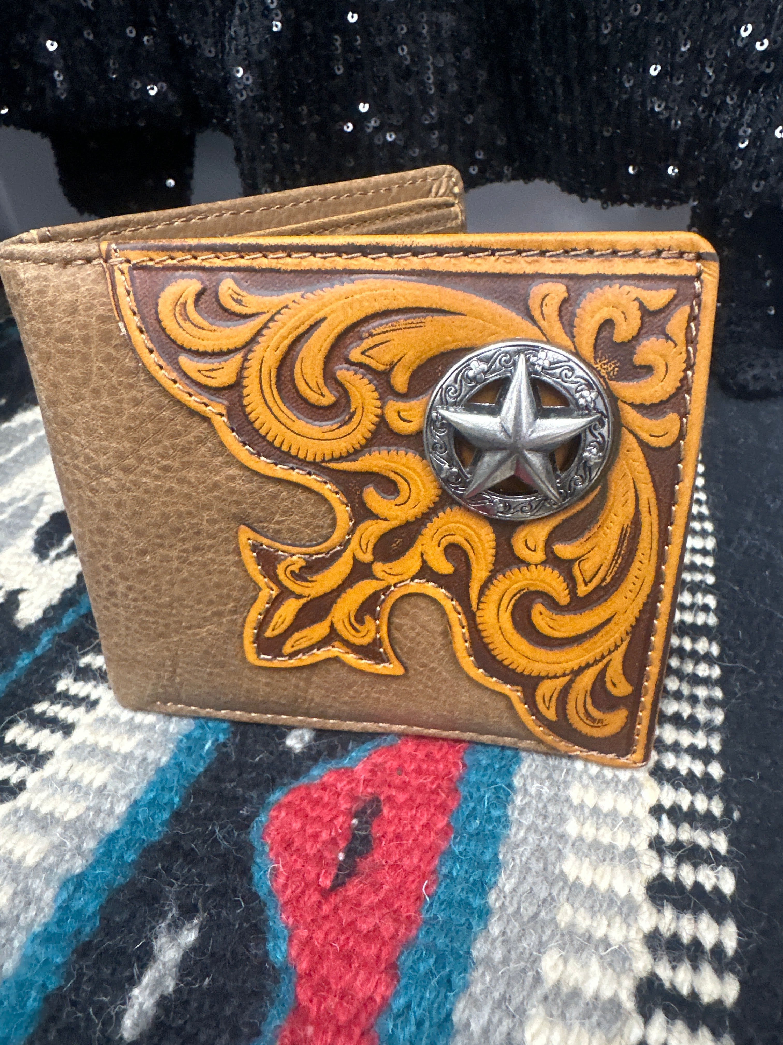 Montana West Concho Brown Bi-Fold Wallet