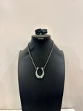 Silver Horseshoe Pearl Necklace