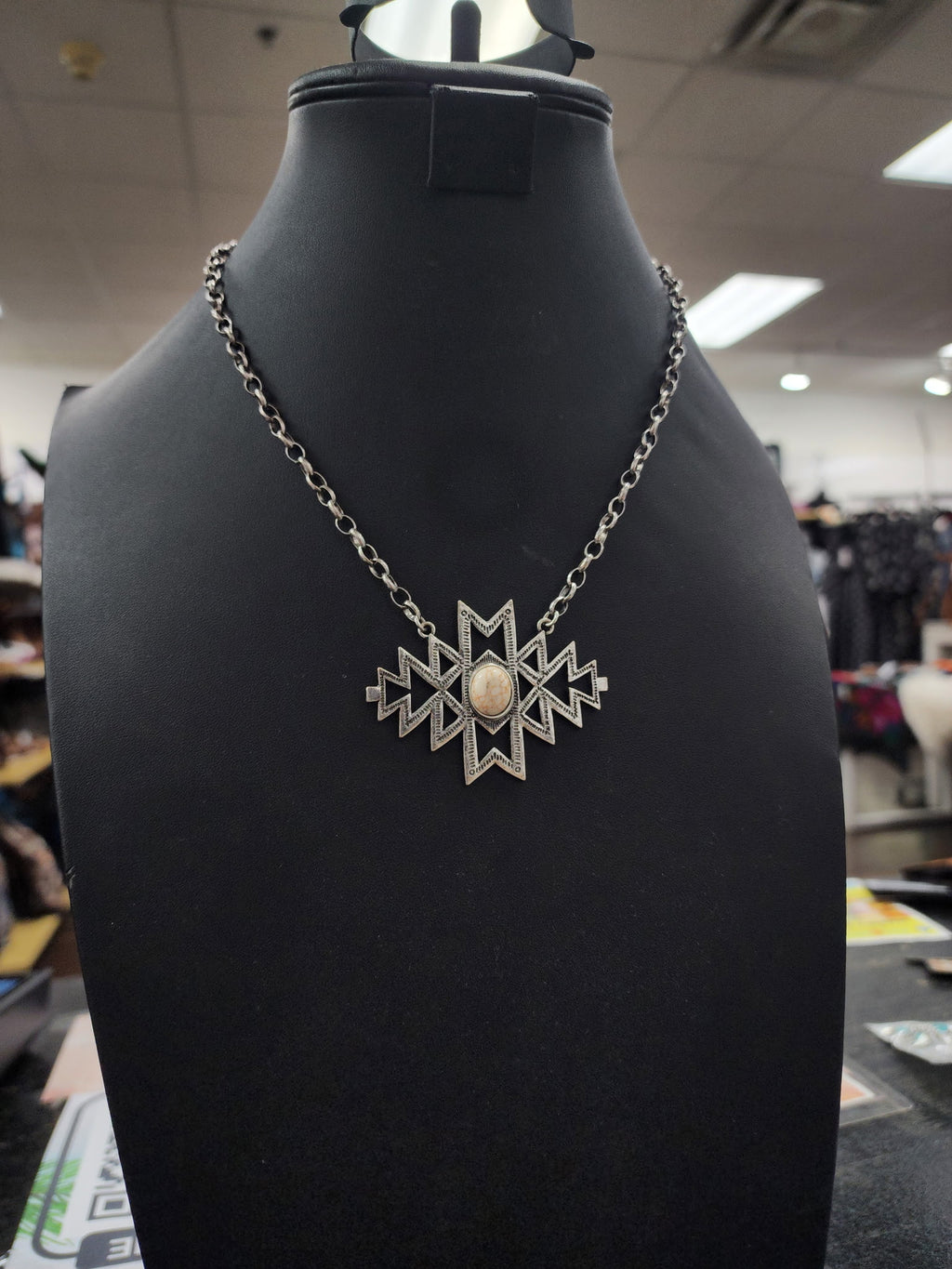 Aztec Step Pendant Necklace