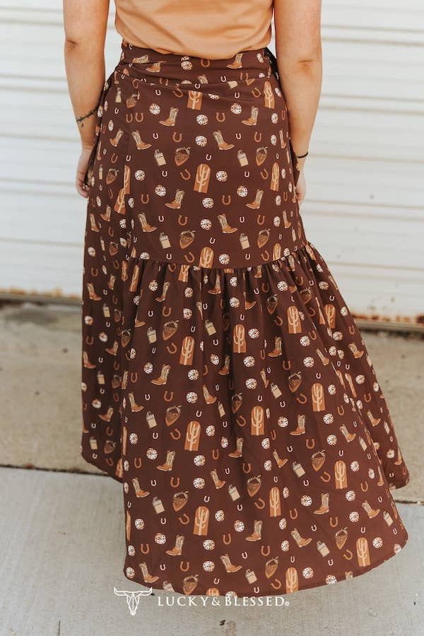 Boots Printed Ruffle Wrap Skirt