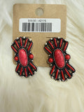 Coral Ribbon Cluster Post Earrings