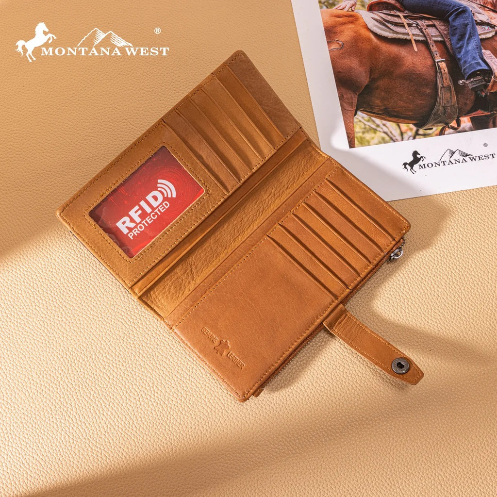 Montana West Brown Embossed Wallet