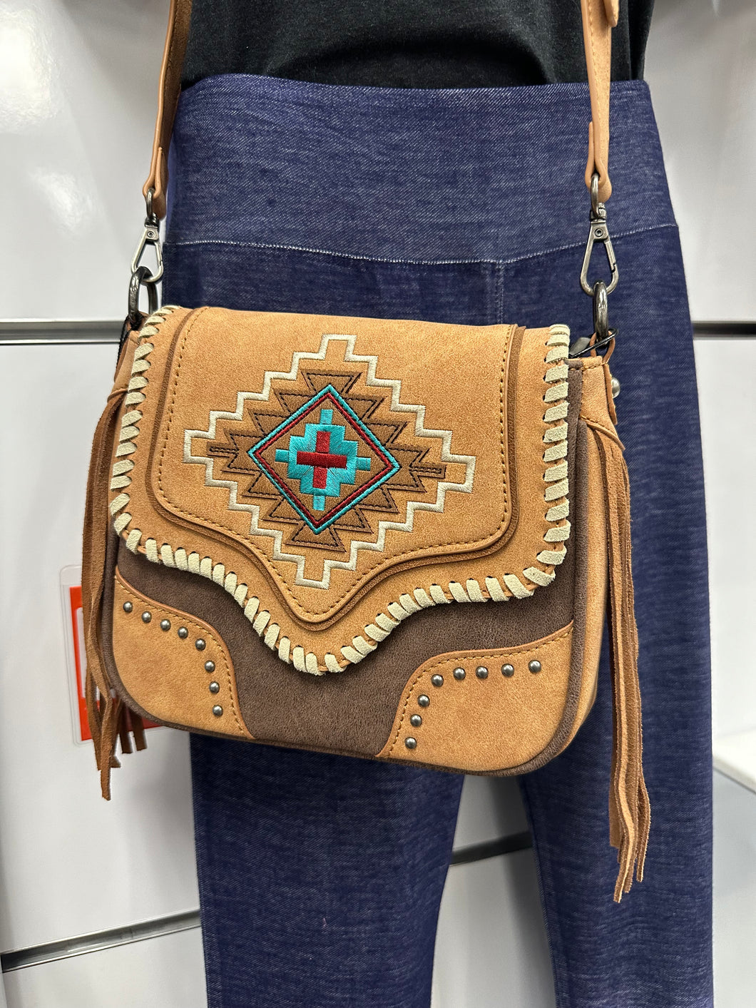 Montana West Brown Aztec Embroidered Crossbody
