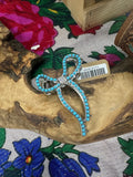 Turquoise Ribbon Hair Clip