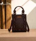 Montana West Chocolate Scroll Stitch Mini Crossbody