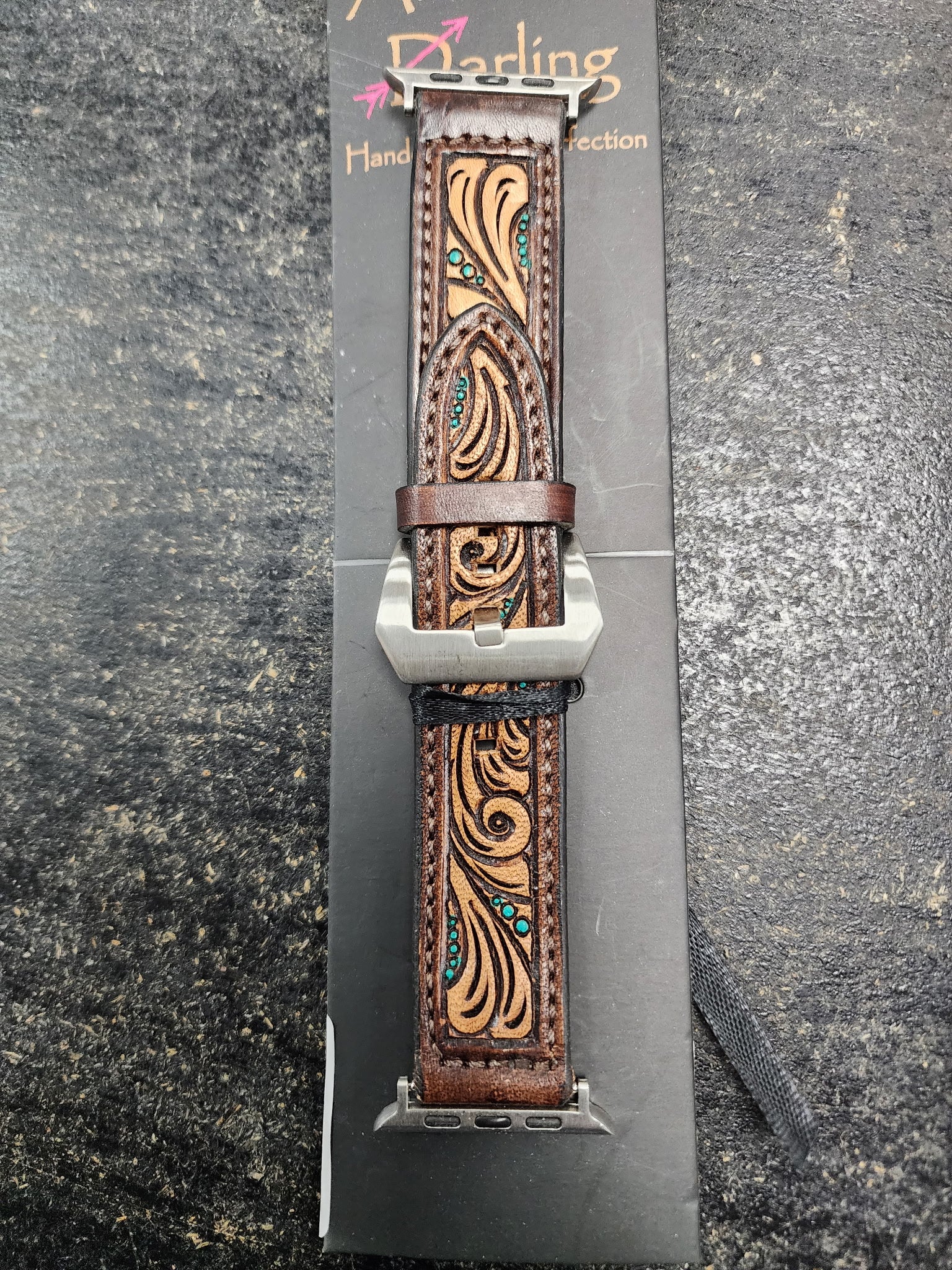 Tooled Leather Watch Band