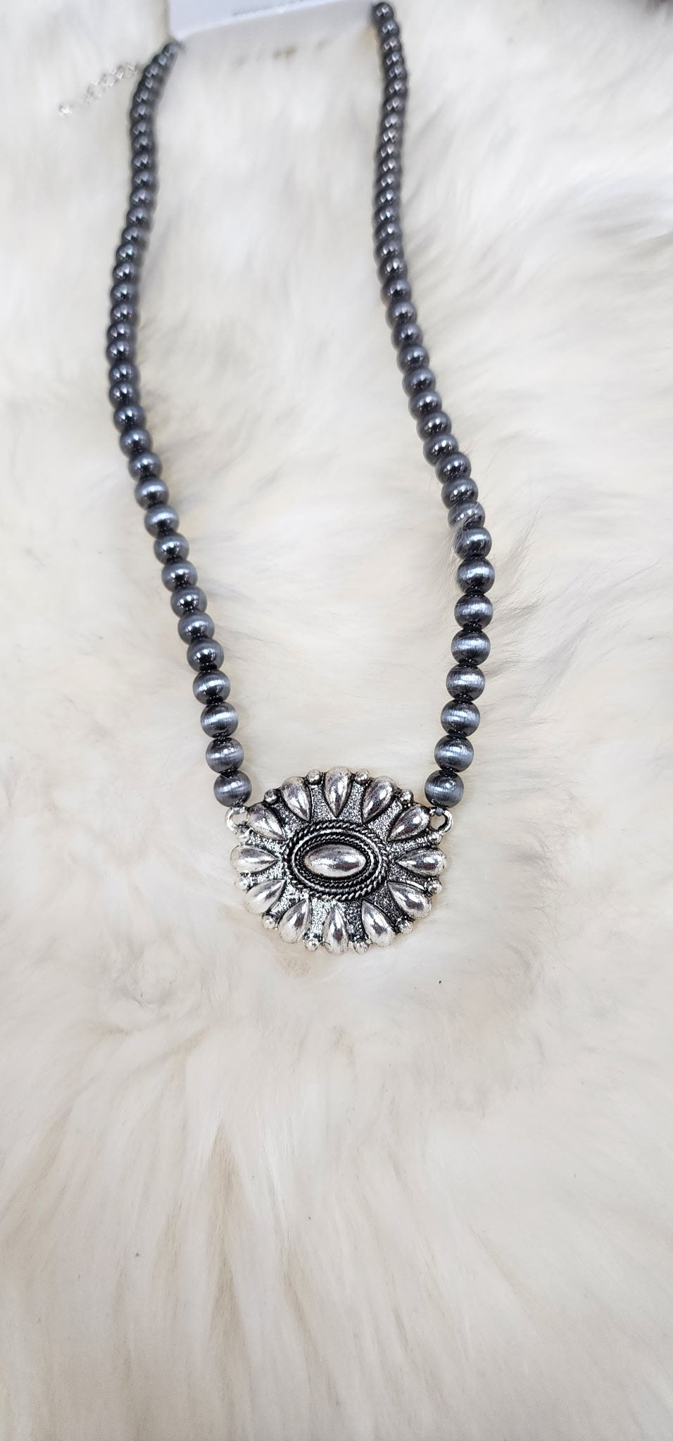 Silver Inspired Cluster Pendant Necklace