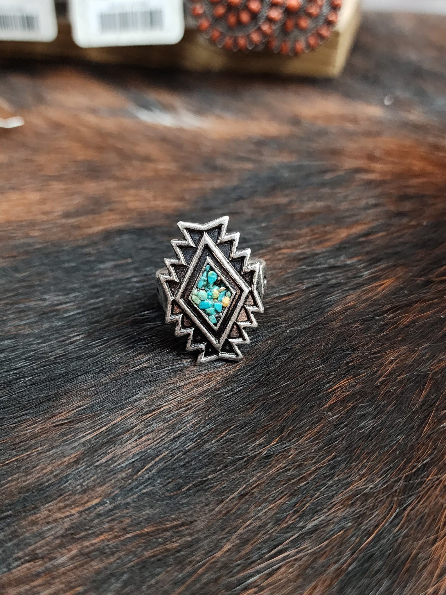 Turquoise Aztec Stretch Ring