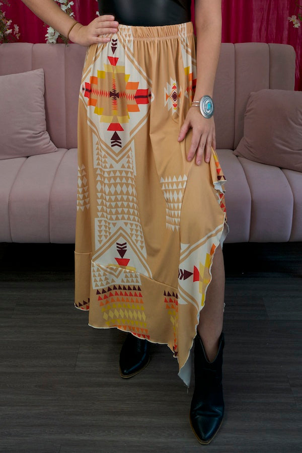 Mustard Southwestern Maxi Skirt