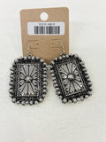 Stamped Concho Bead Fishhook Earrings