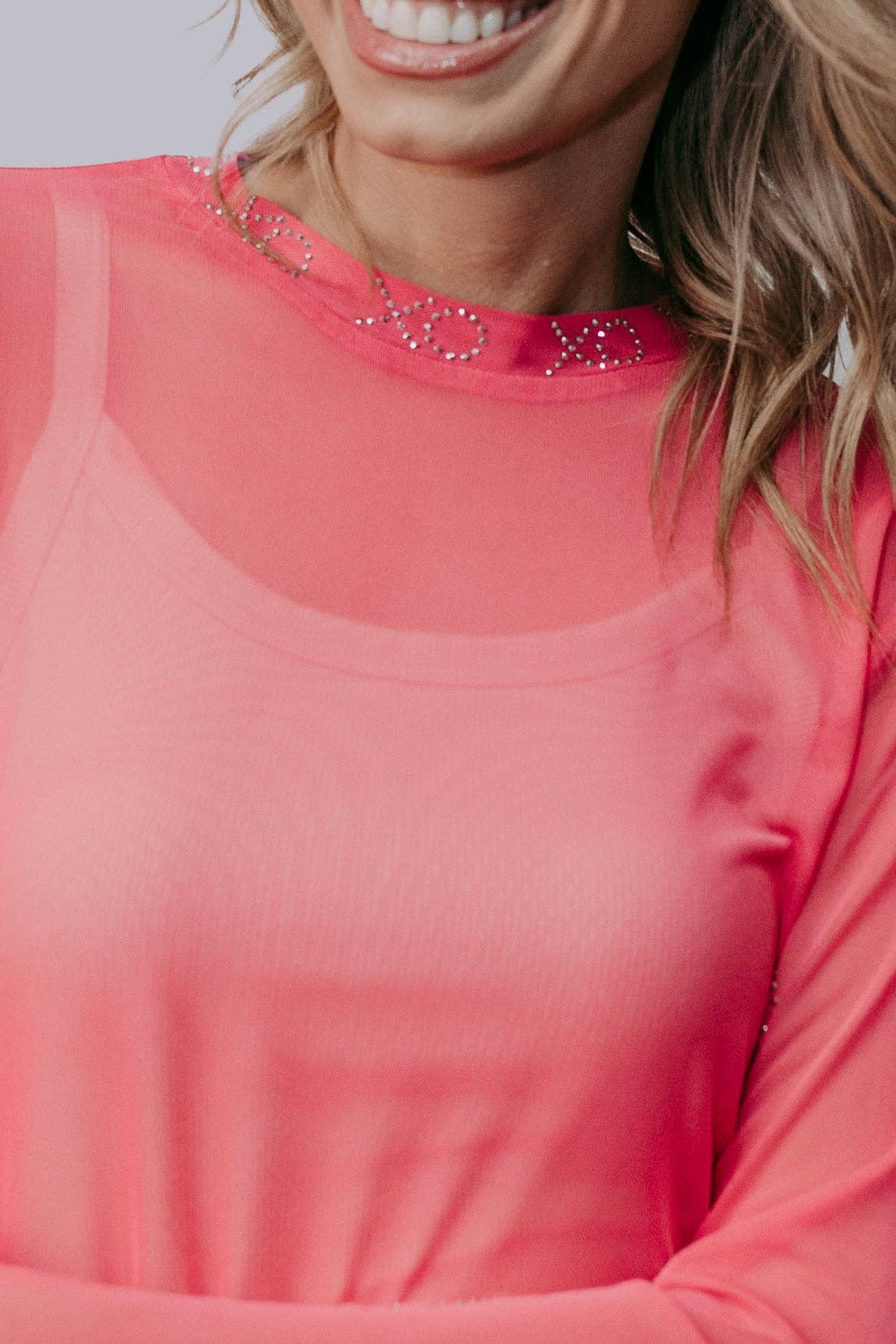 XOXO Pink Mesh Top
