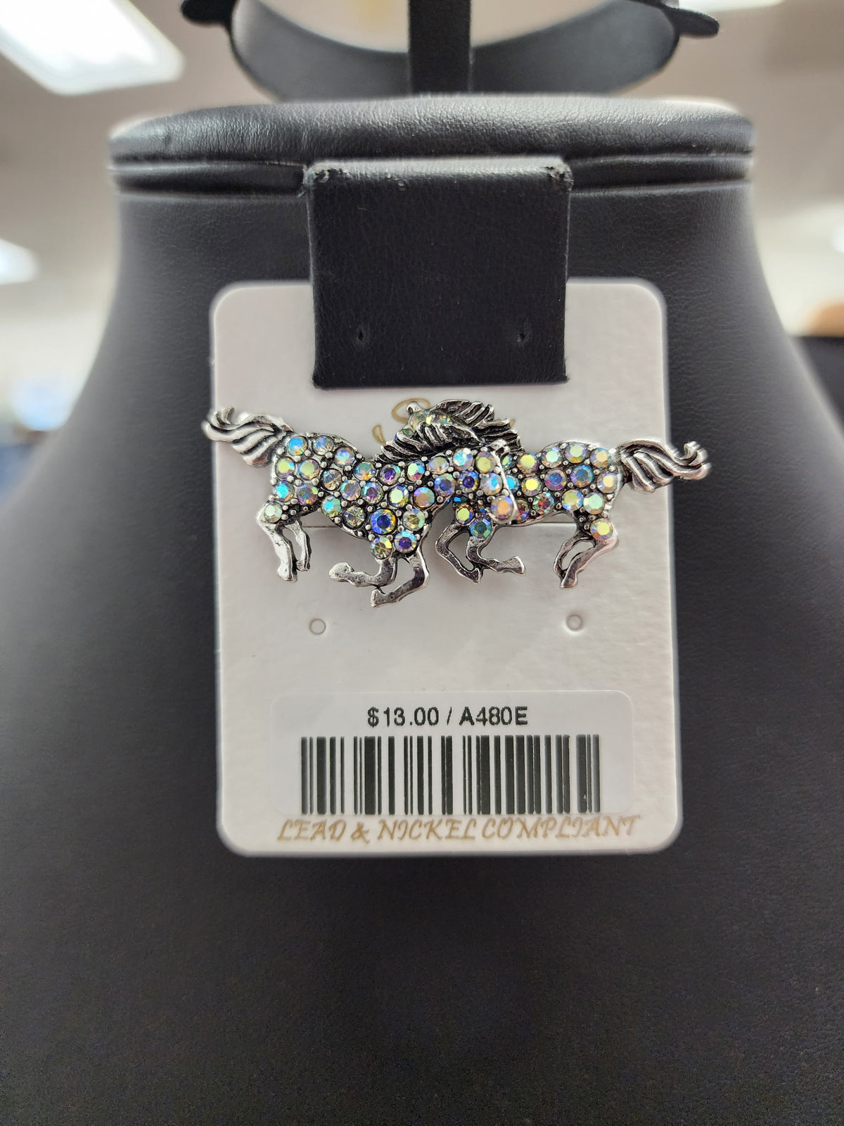 Crystal Horse Post Earrings