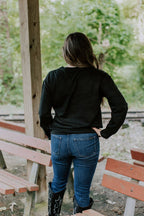 Black Yee Haw Embroidered Sweater