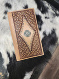 Star Weave Tooled Concho Men's Wallet