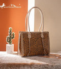 Montana West Tan Embossed Tote Bag