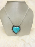 Turquoise Heart Pendant Necklace