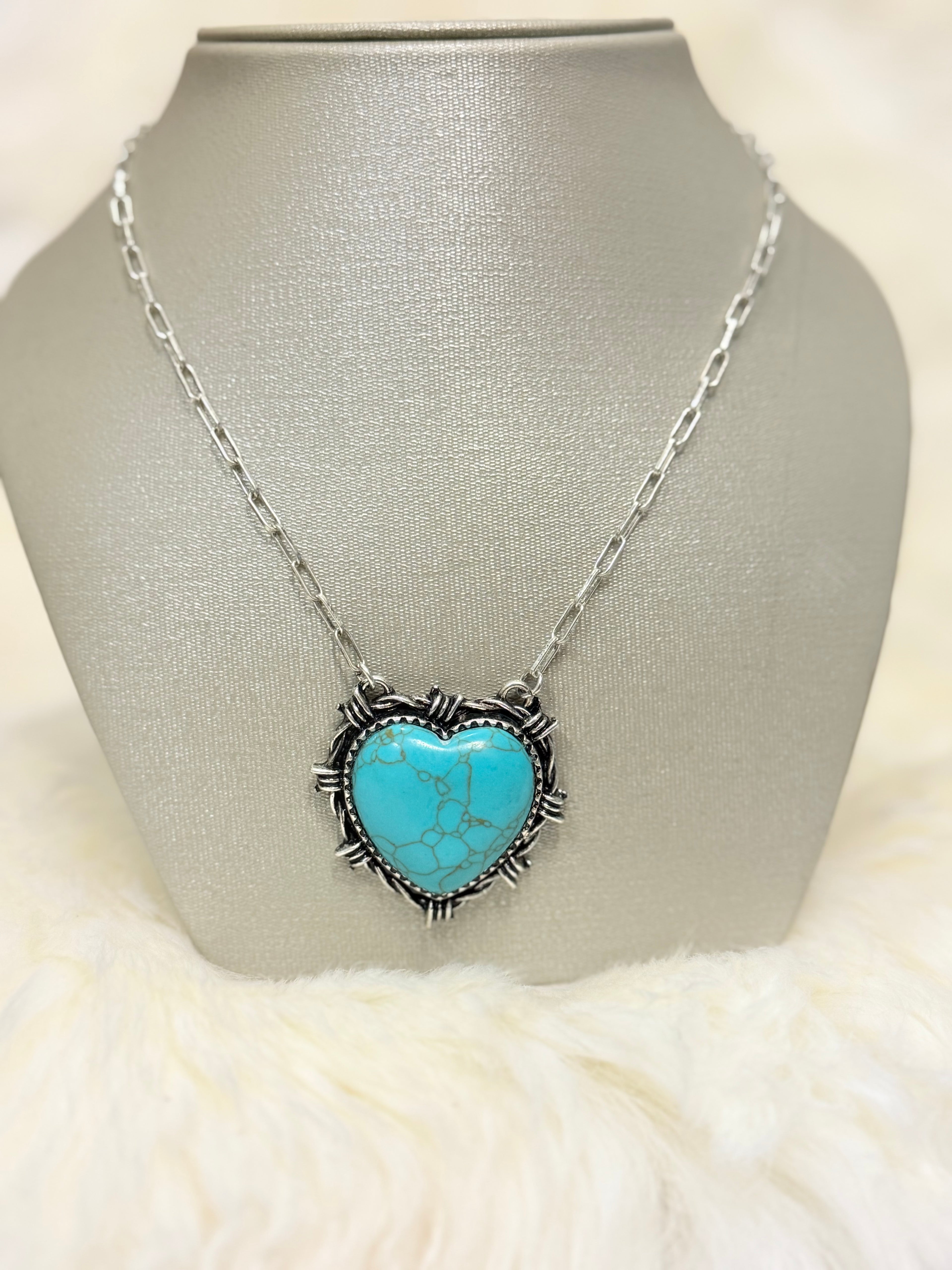 Turquoise Heart Pendant Necklace