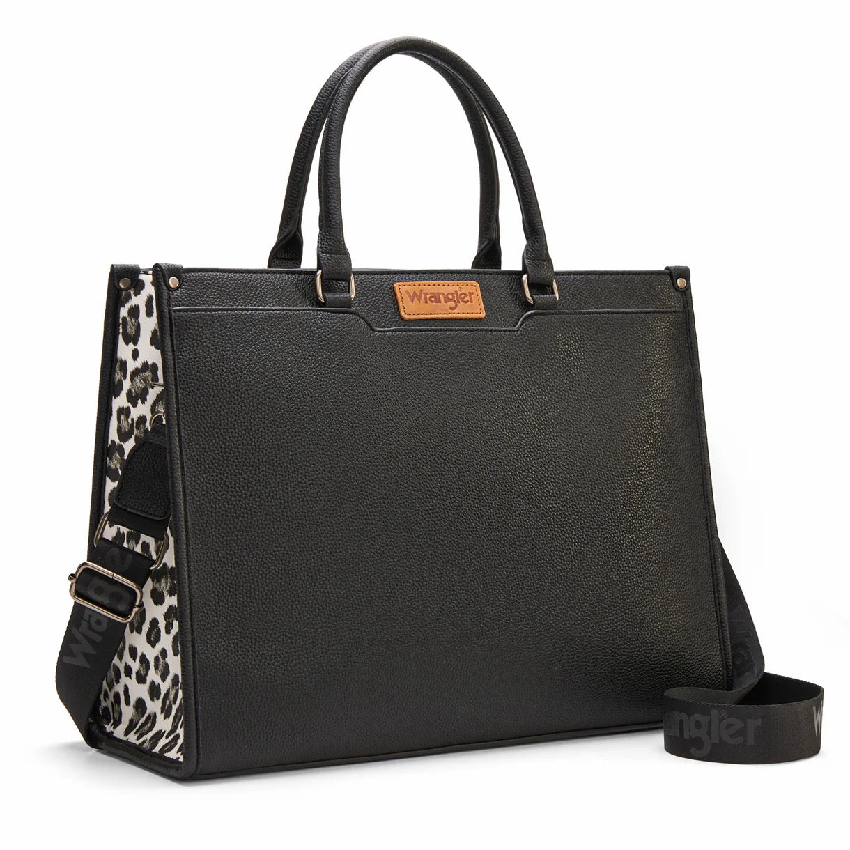 Wrangler Black Leopard Work Tote Bag