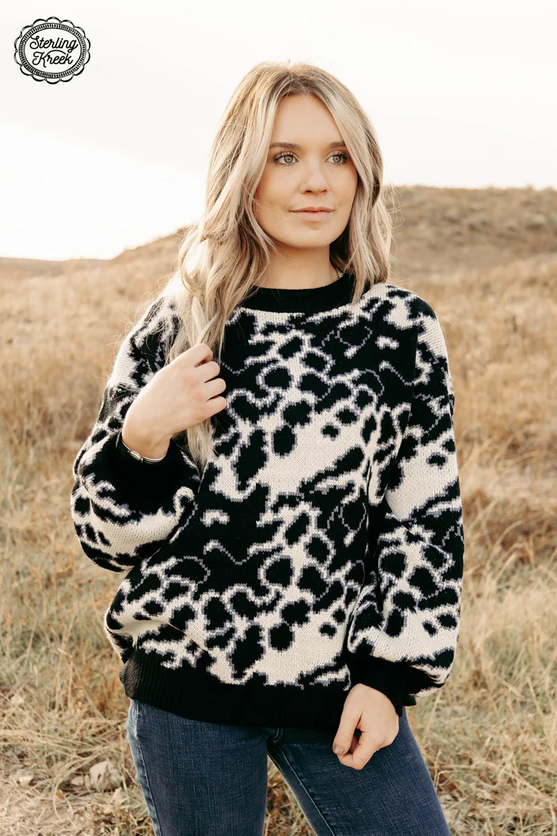 Cow Print Sweater