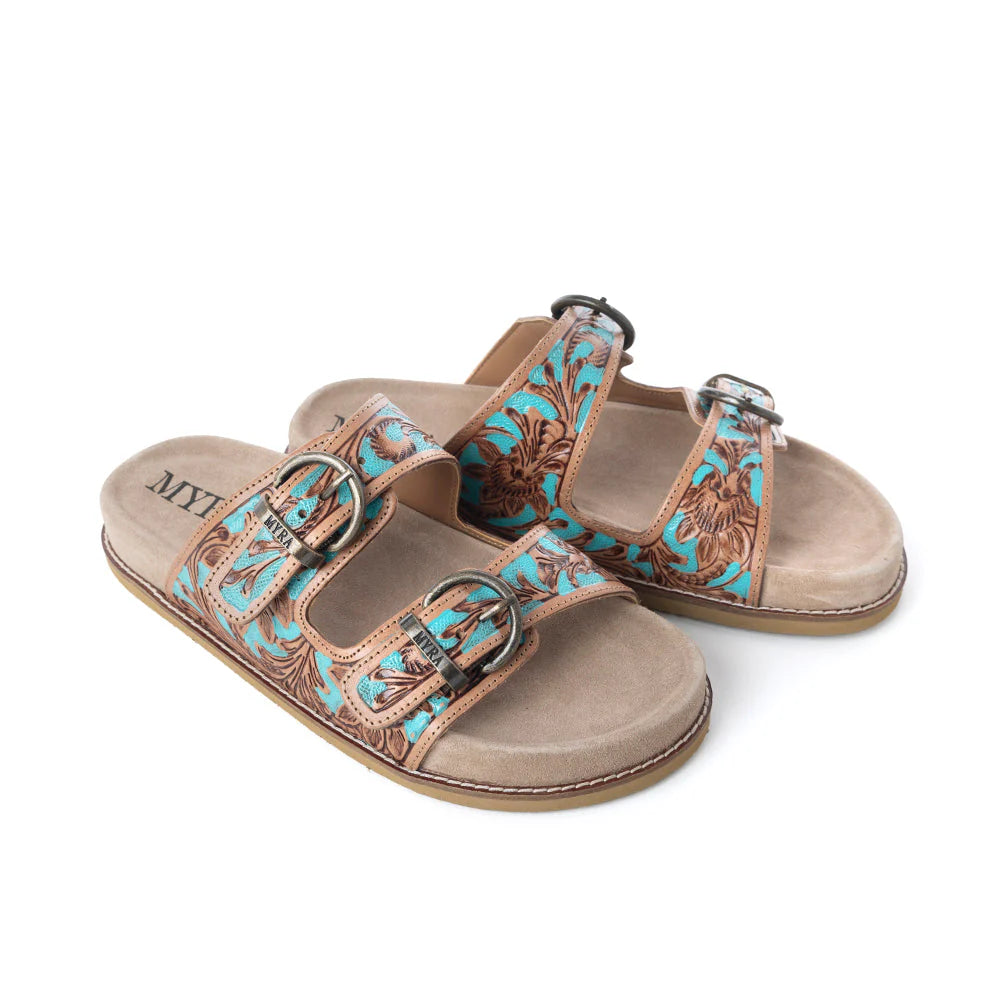 Meadow Sky Tooled Sandals