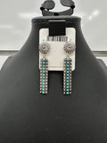 Turquoise Bead Dangle Concho Post Earrings