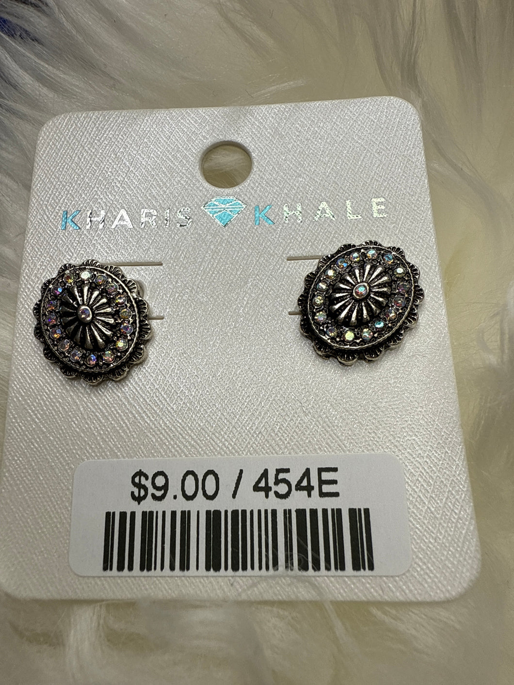 Concho Rhinestone Post Earrings