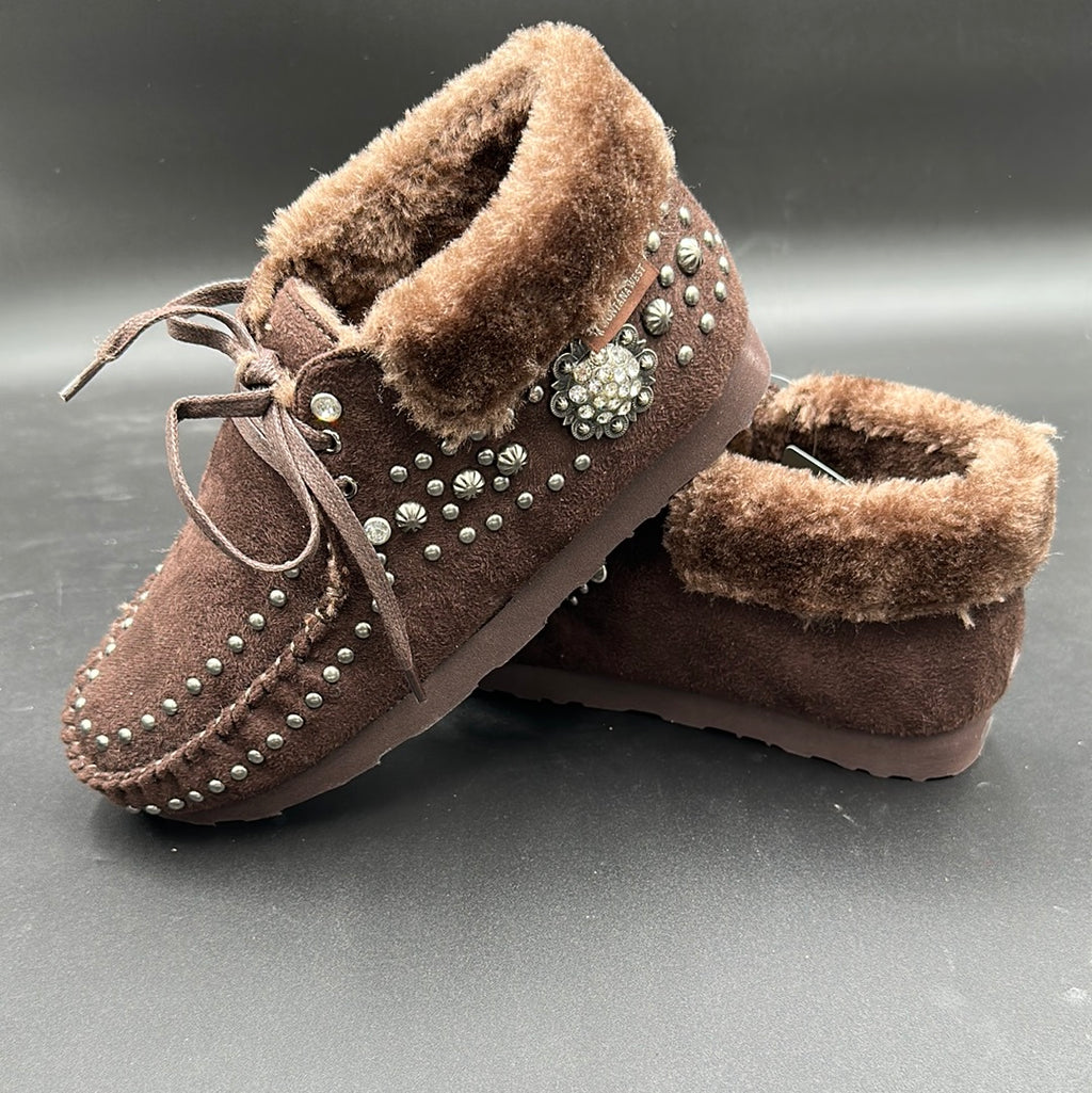 Montana West Chocolate Concho Lux Moccasins
