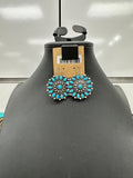 Turquoise Cluster Fishhook Earrings