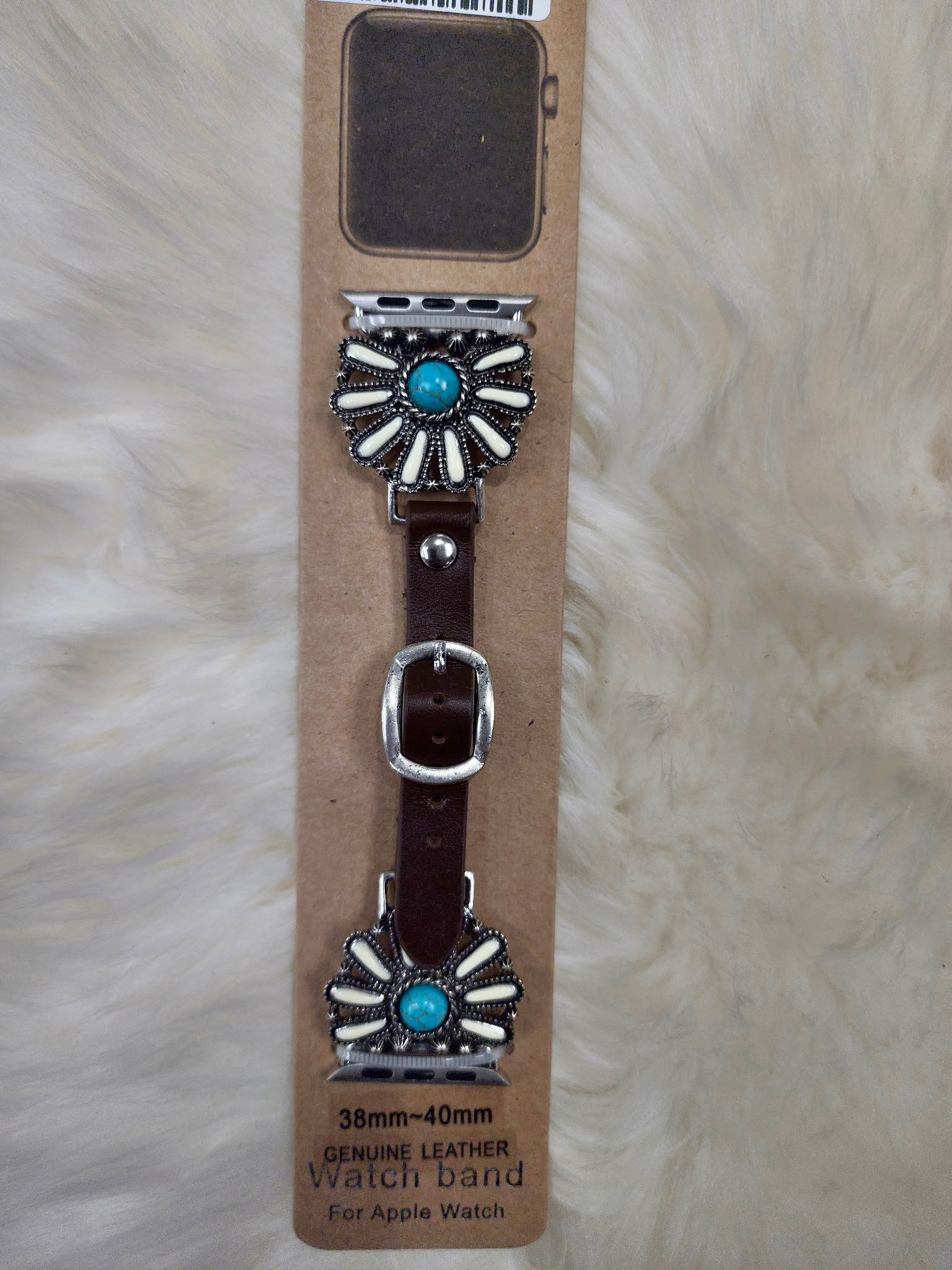Turquoise/White Half Cluster Watch Band