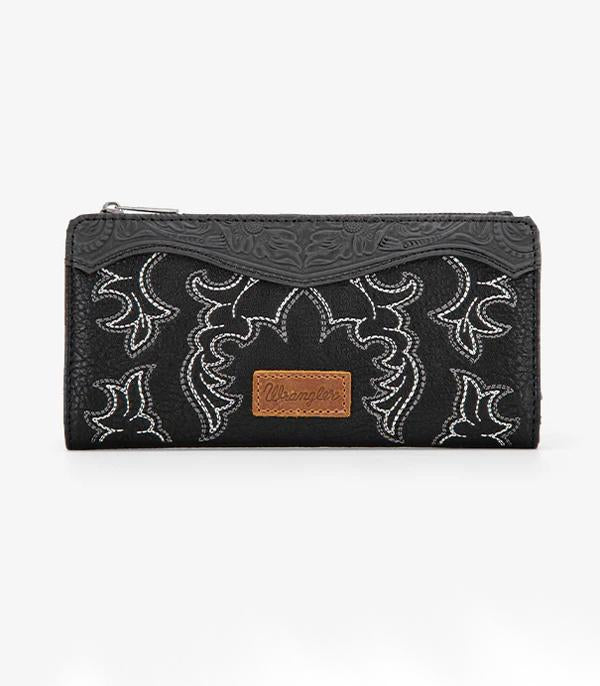 Wrangler Black Boot Stitched Wallet