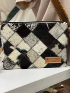 Black & White Cowhide Laptop Sleeve