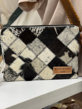 Load image into Gallery viewer, Black &amp; White Cowhide Laptop Sleeve
