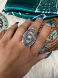 Silver Concho Cuff Ring