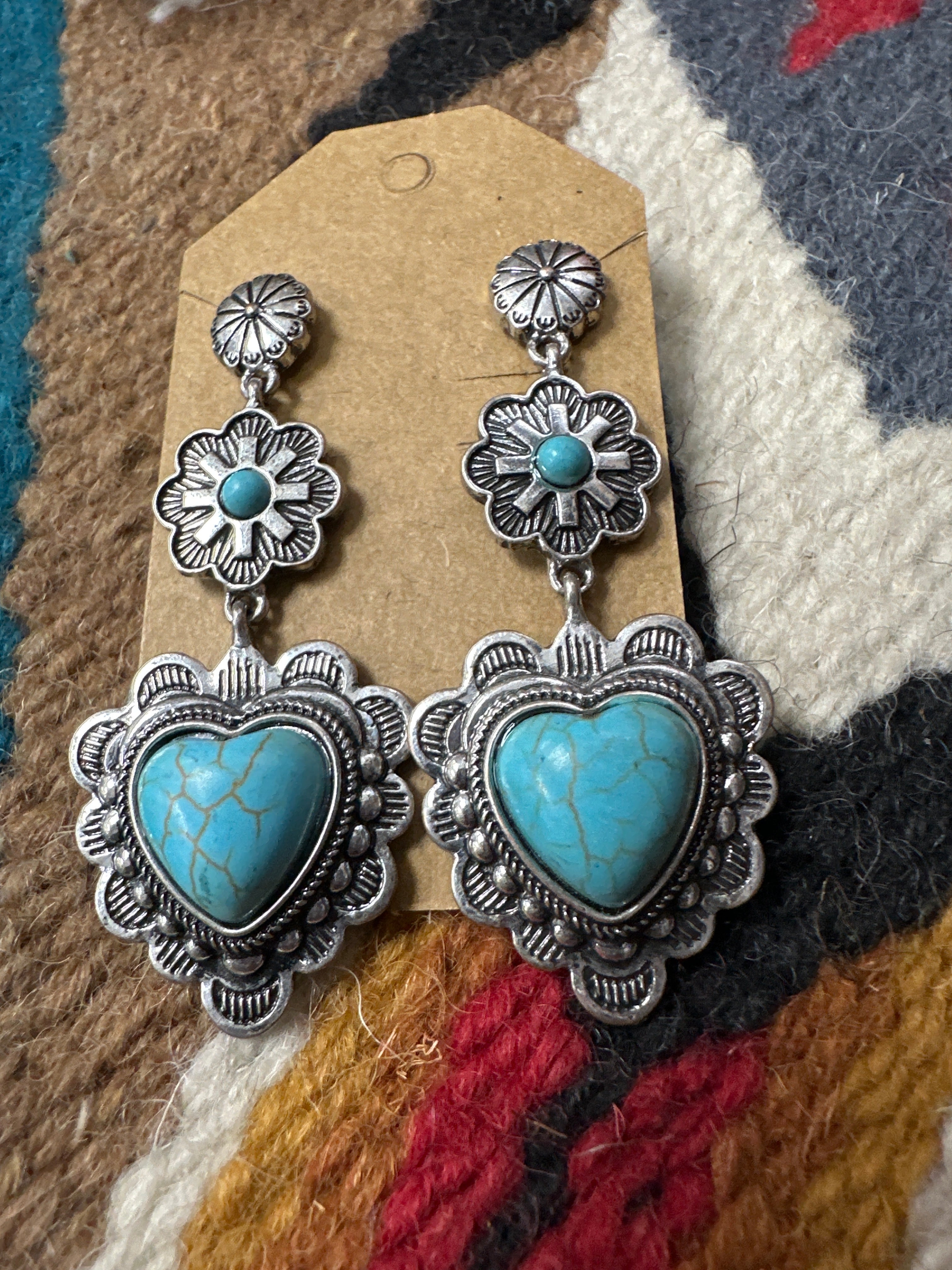 Turquoise Heart Concho Post