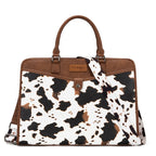 Brown Cow Print Tote Work Bag