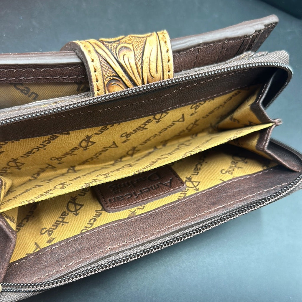 Floral Hand Tooled Leather Wallet