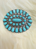Turquoise Oval Cluster Barette