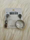 Stamped Concho Hoop Post Earrings