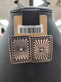Silver Stamped Concho Post Earrings