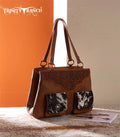 Trinity Ranch Brown Embossed Cowhide Shoulder Bag