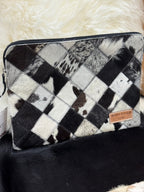 Black & White Cowhide Laptop Sleeve